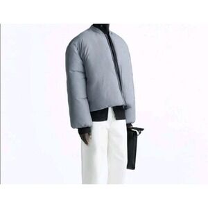 Zara Boxy Fit Men's Puffer Jacket Blue Size XL NWOT